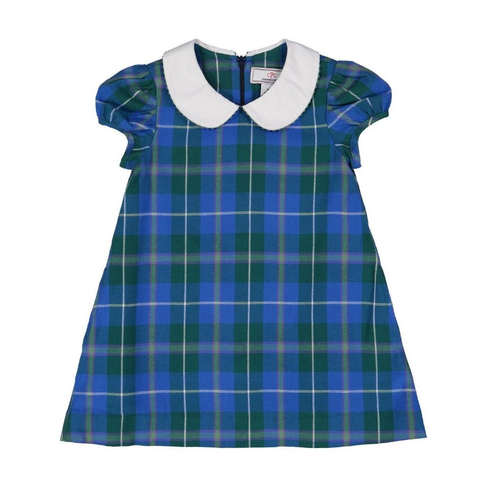 CPC Blue Plaid Peter Pan Preppy Collar Dress 18-24M / 2T